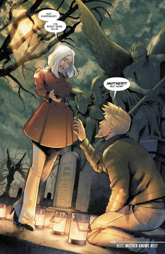 Green Arrow with his mom