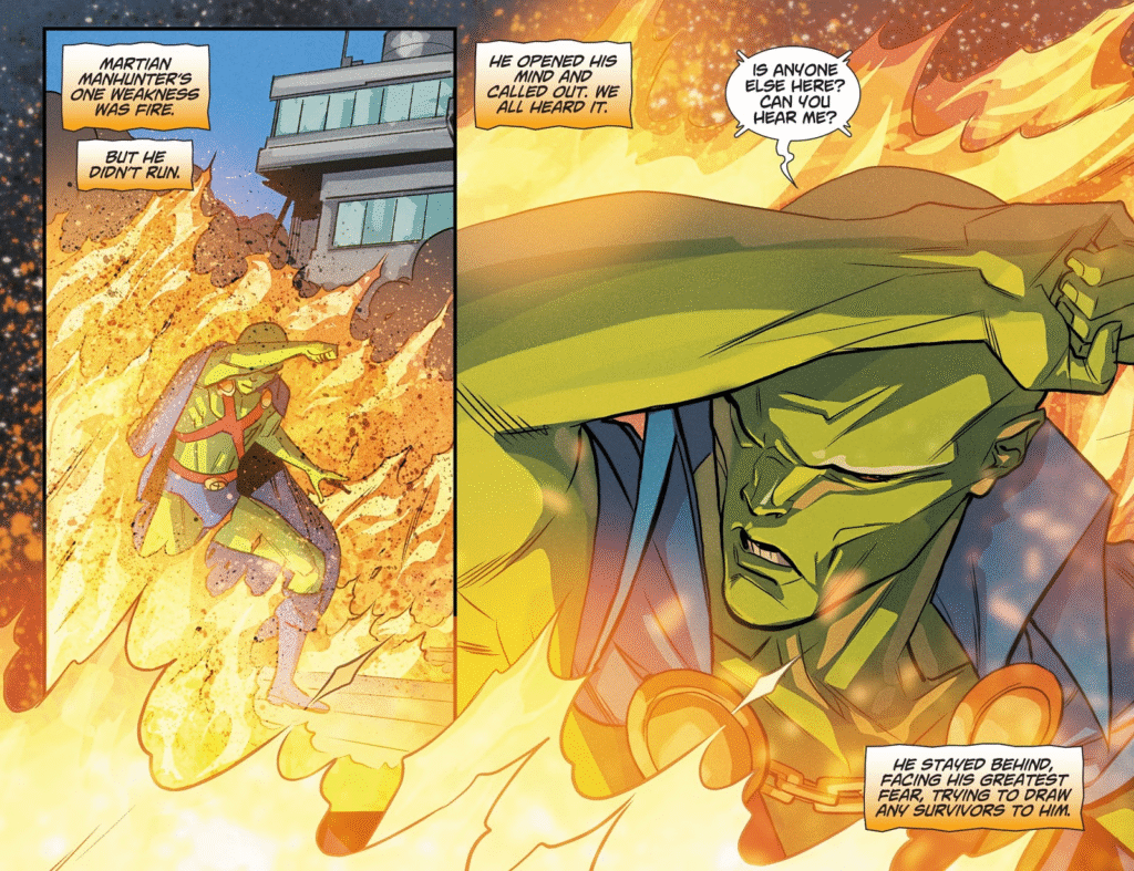 Martian Manhunter weakness to fire