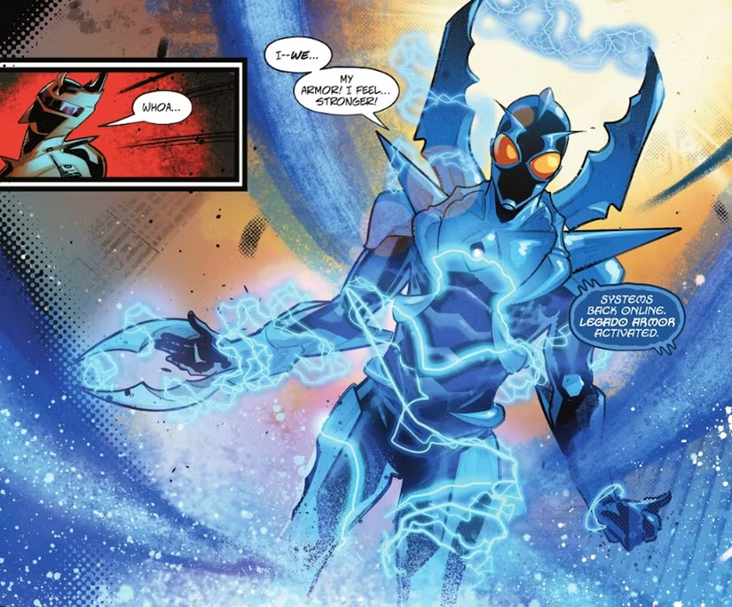 Blue Beetle energy cannon armor