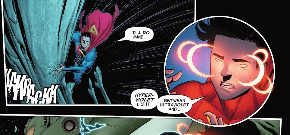 Jon Kent powers demonstration hyper violet vision