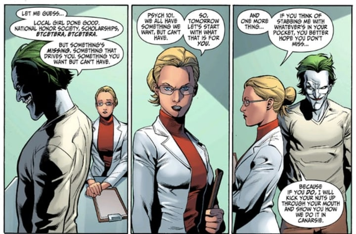 Harley Quinn evolution psychiatris