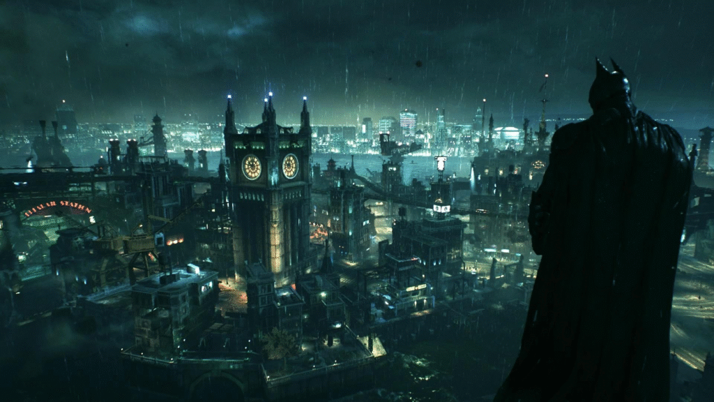Batman overlooking Arkham City