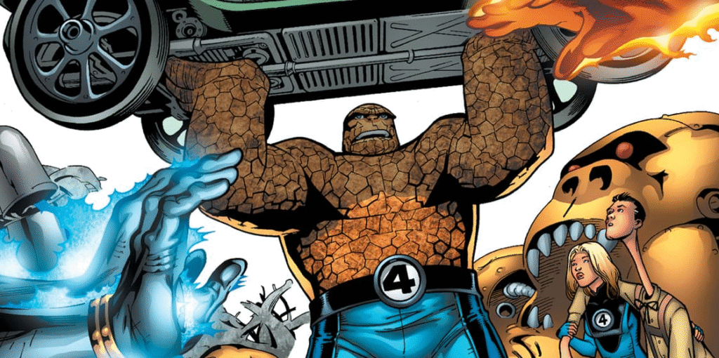 Thing Ben Grimm lifting car