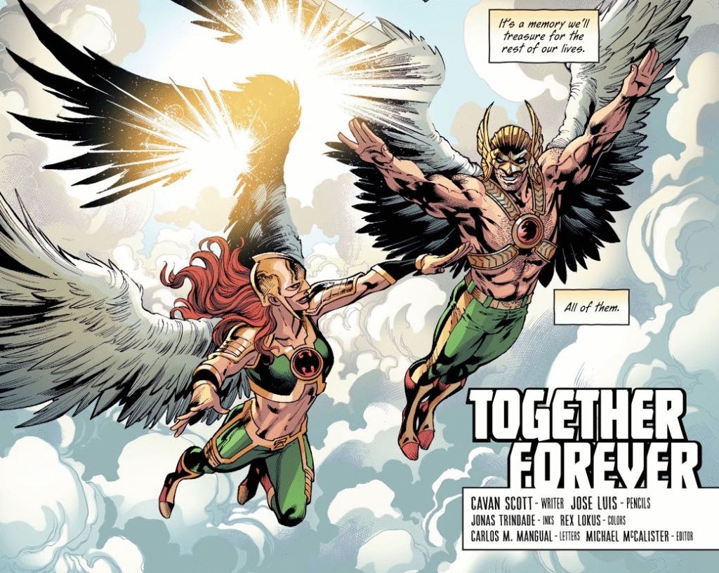 Hawkman Hawkgirl flying together