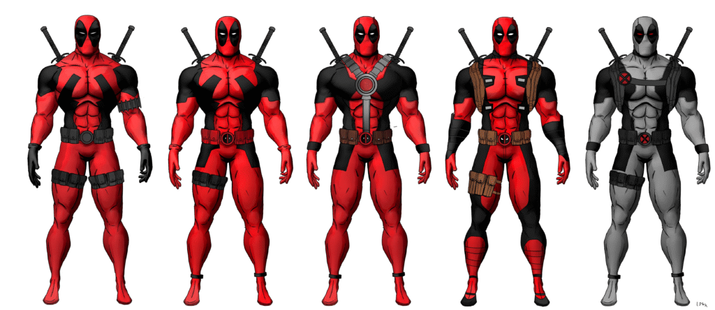 Deadpool all costumes history